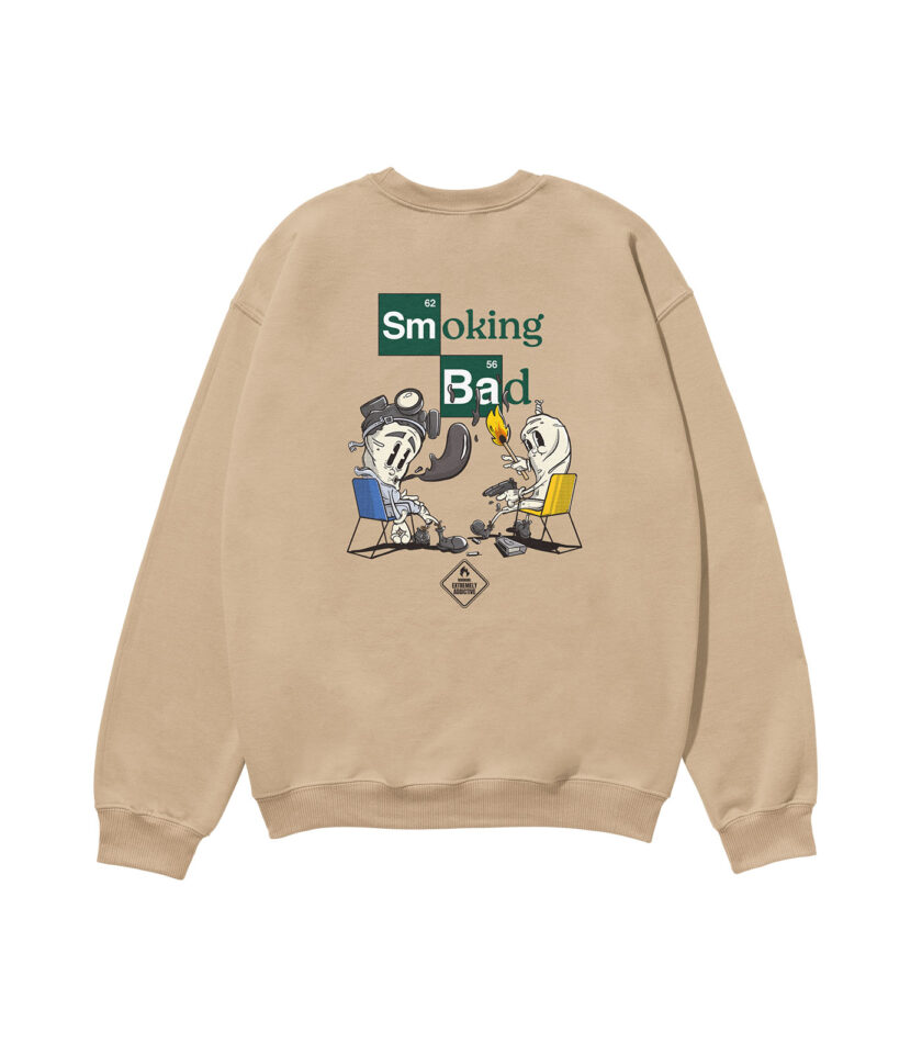 Smoking Bad Heavyweight Organic Sweatshirt Sand