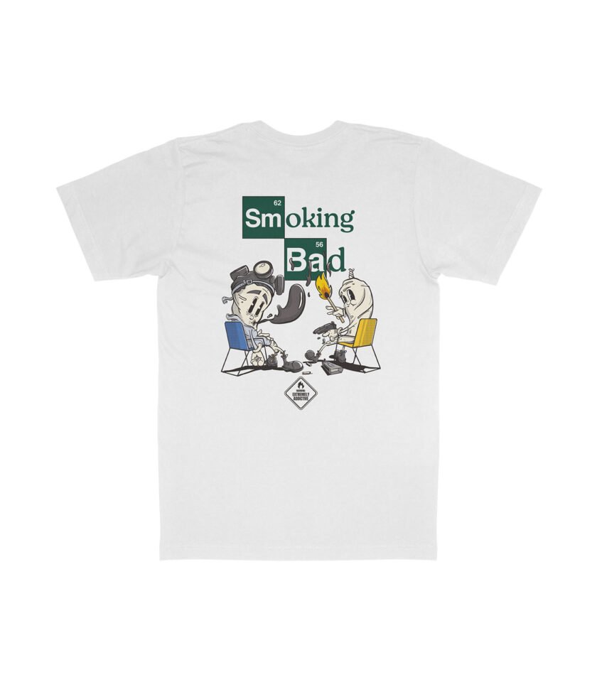 Smoking Bad Organic Heavyweight T-Shirt White