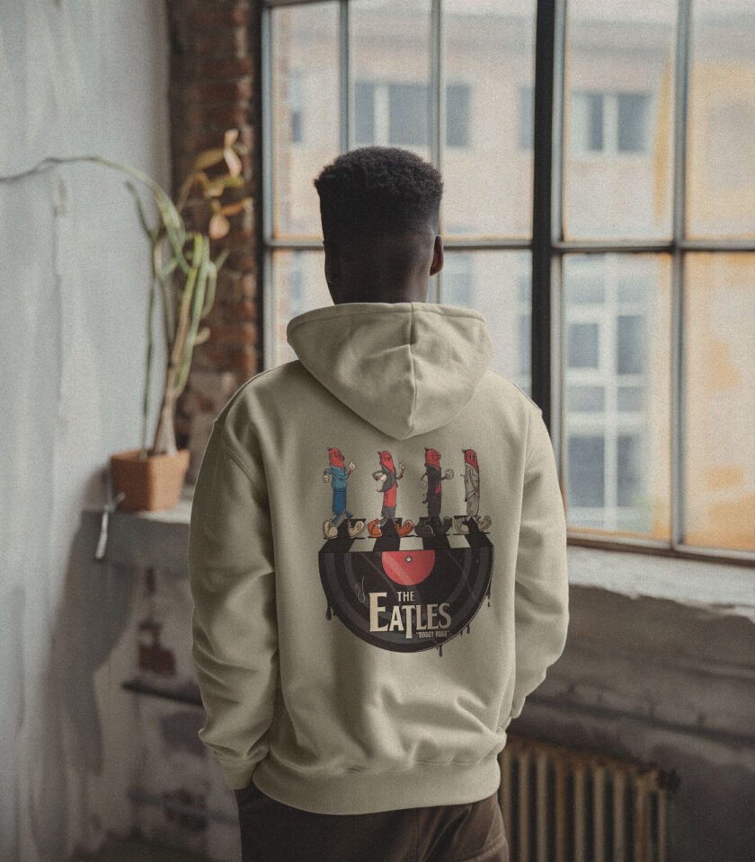 The Eatles Heavyweight Organic Hoodie Stone - Image 4