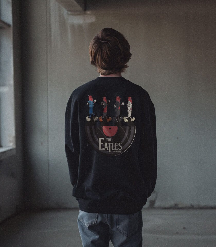 The Eatles Heavyweight Organic Sweatshirt Black - Image 4