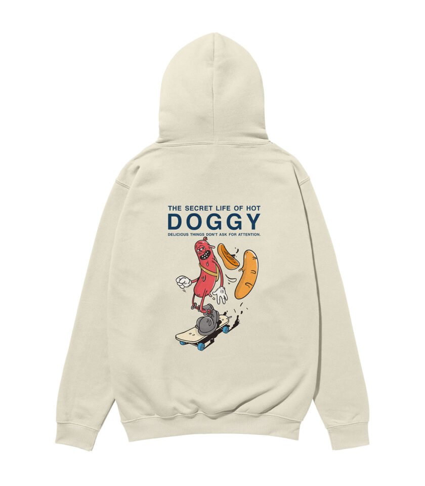 The Secret Life of Hot Doggy Heavyweight Organic Hoodie Stone