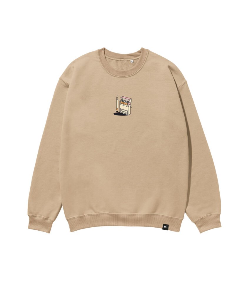 Weekend Cigarettes Heavyweight Organic Sweatshirt Sand - Image 2