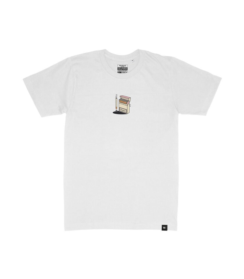 Weekend Cigarettes Organic Heavyweight T-Shirt White - Image 2