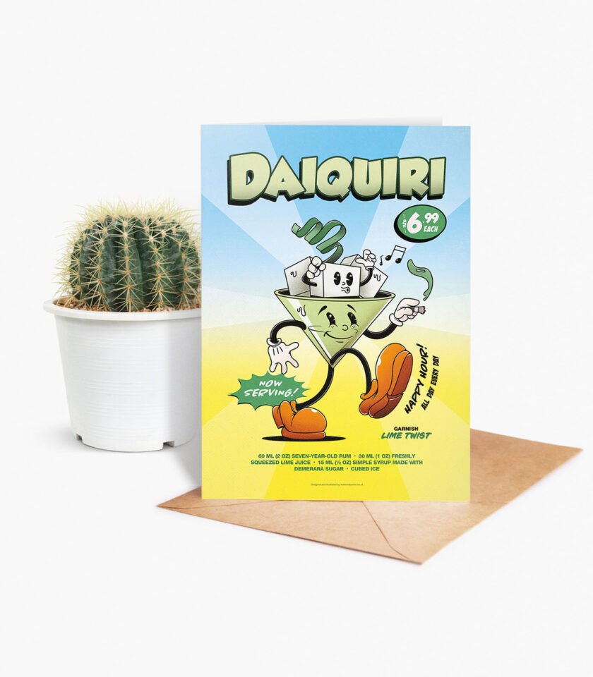 Daiquri groovy cocktail greeting card - Image 2