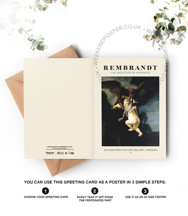Rembrandt The Abduction of Ganymede greeting card