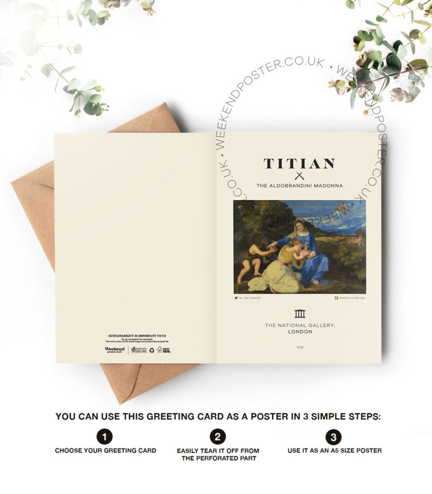 Titian The Aldobrandini Madonna greeting card - Image 4