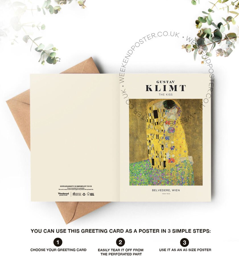 Gustav Klimt The Kiss greeting card - Image 4