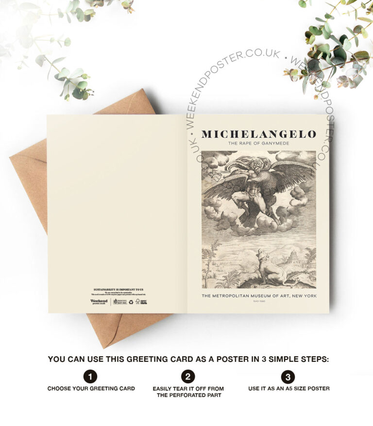 Michelangelo The Rape of Ganymede greeting card