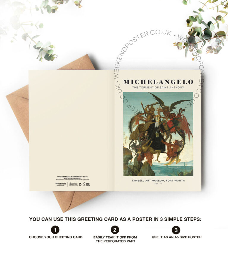 Michelangelo The Torment of Saint Anthony greeting card