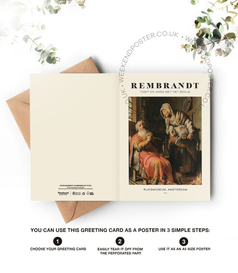 Rembrandt Tobit en Anna Met Het Bokje greeting card