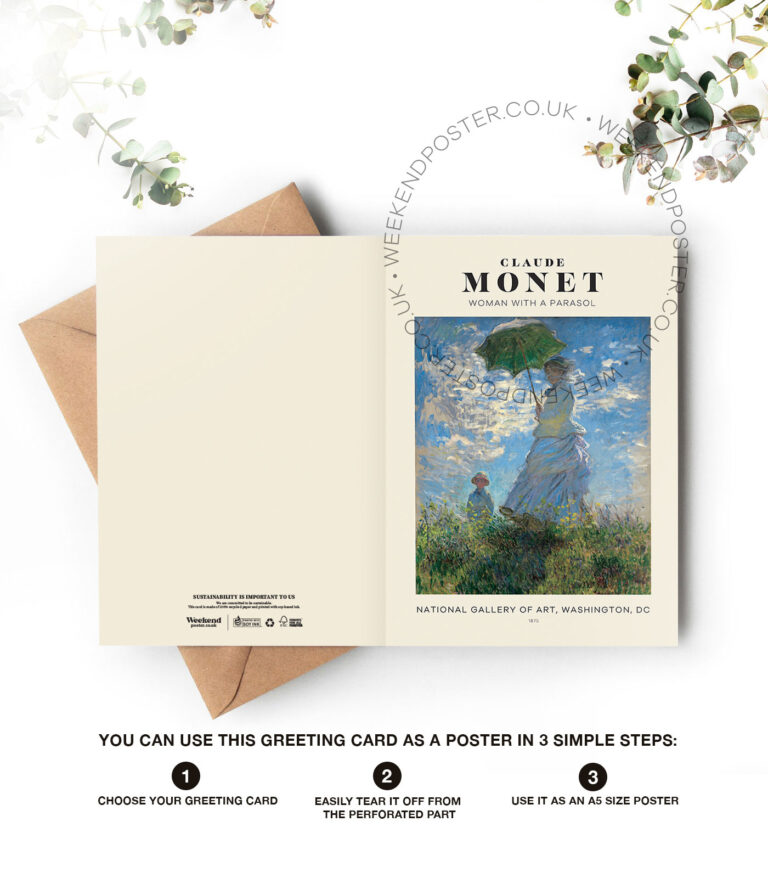 Claude Monet Woman with a Parasol – Madame Monet and Her Son greeting card