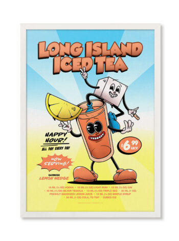 Long Island Iced Tea groovy cocktail poster