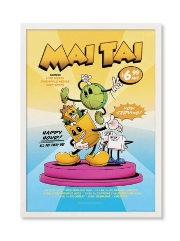 Mai Tai groovy cocktail poster