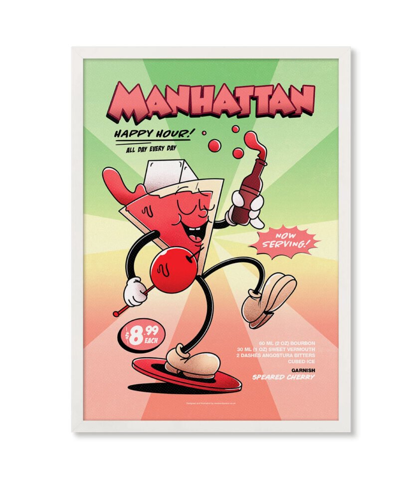 Manhattan groovy cocktail poster