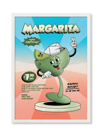 Margarita groovy cocktail poster