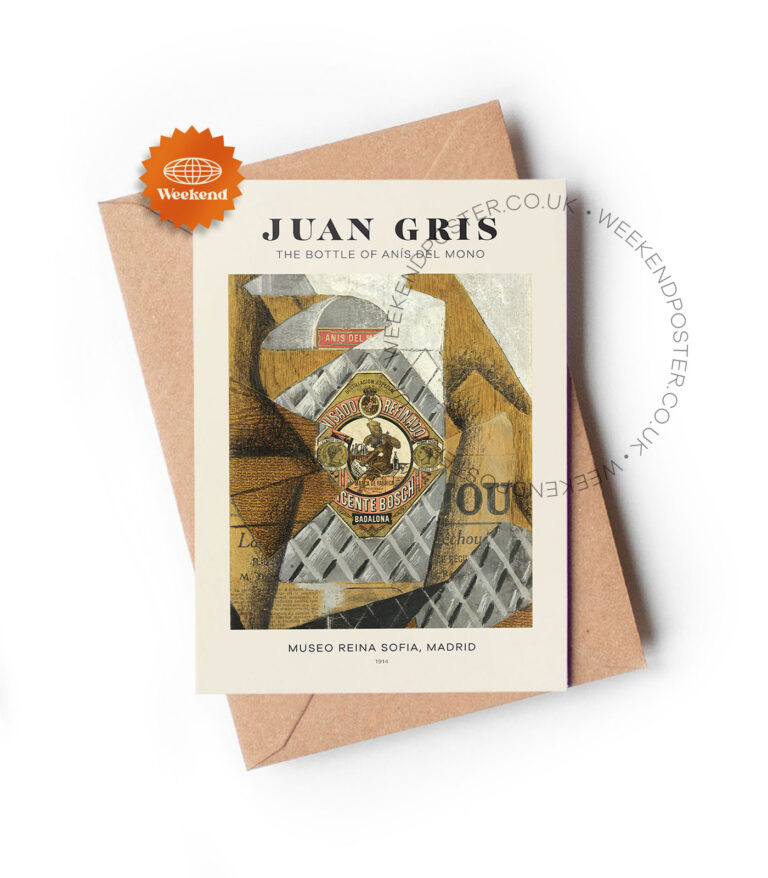Juan Gris The Bottle of Anís del Mono greeting card