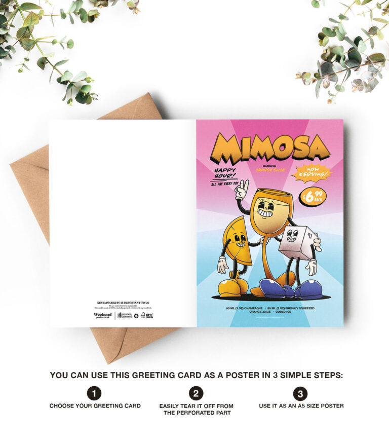Mimosa groovy cocktail greeting card