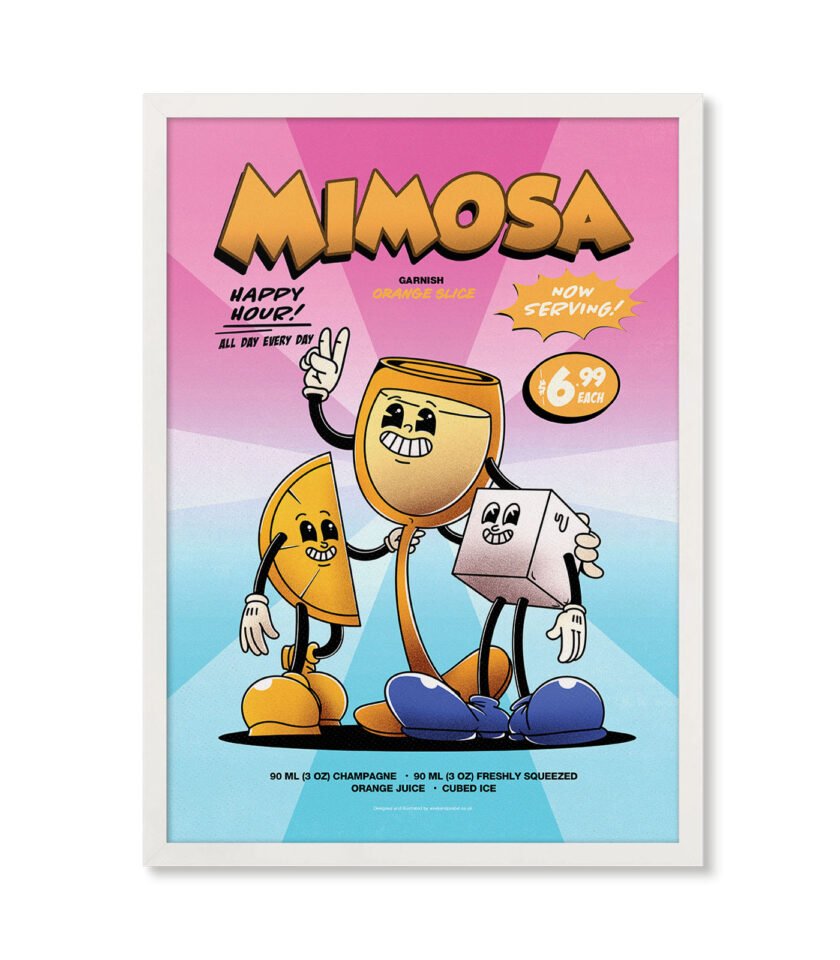 Mimosa groovy cocktail poster