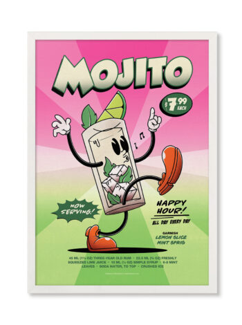 Mojito groovy cocktail poster