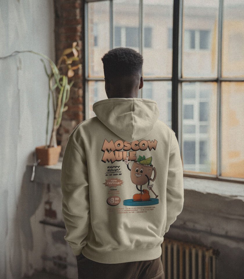 Moscow Mule Heavyweight Organic Hoodie Stone - Image 4