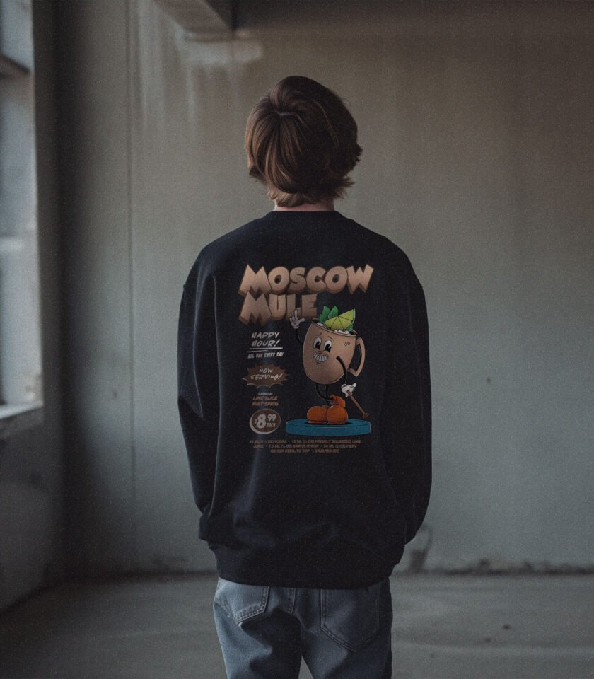 Moscow Mule Heavyweight Organic Sweatshirt Black - Image 4