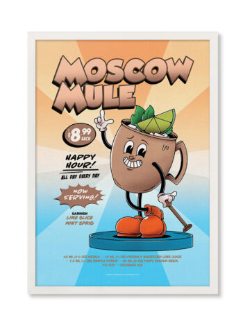 Moscow Mule groovy cocktail poster