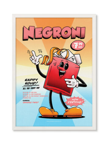 Negroni groovy cocktail poster