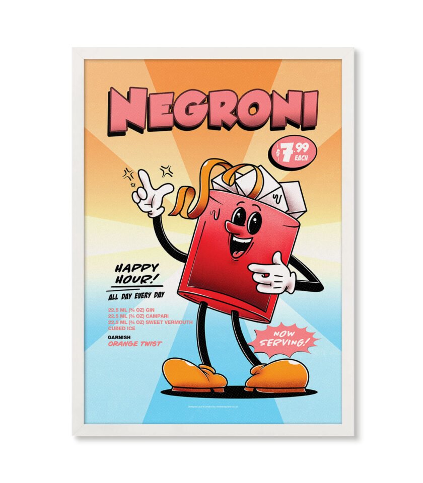 Negroni groovy cocktail poster