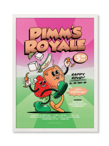 Pimm's Royale groovy cocktail poster