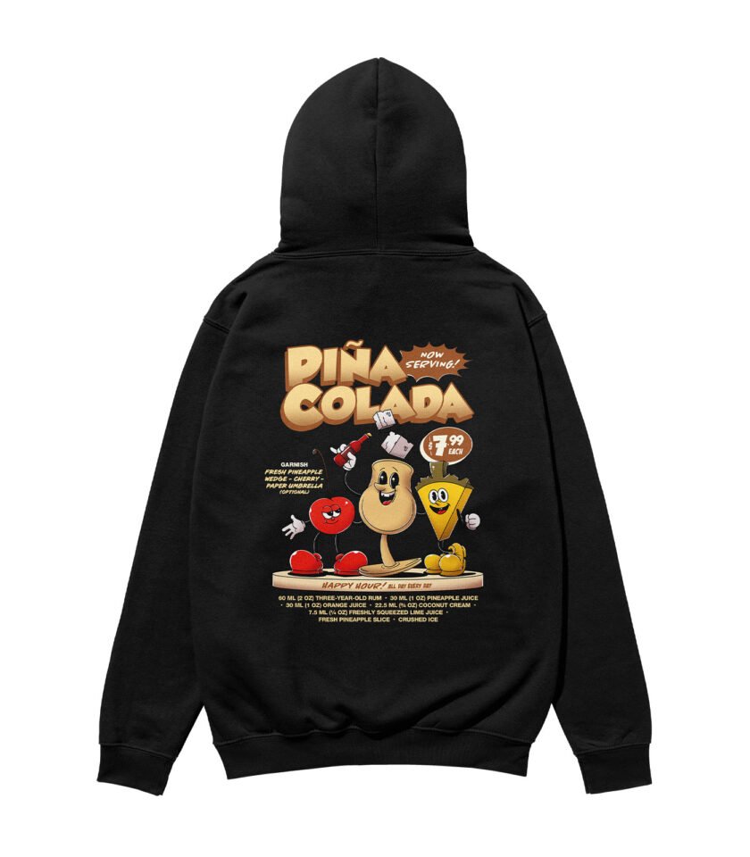 Piña Colada Heavyweight Organic Hoodie Black