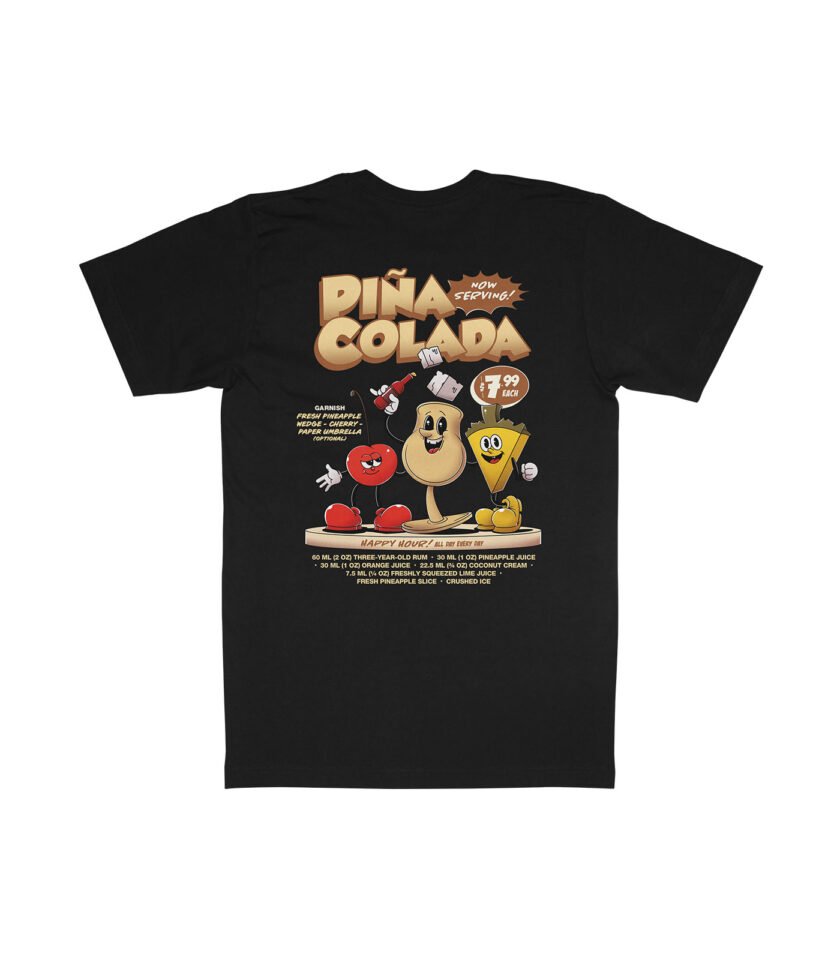 Piña Colada Organic Heavyweight T-Shirt Black