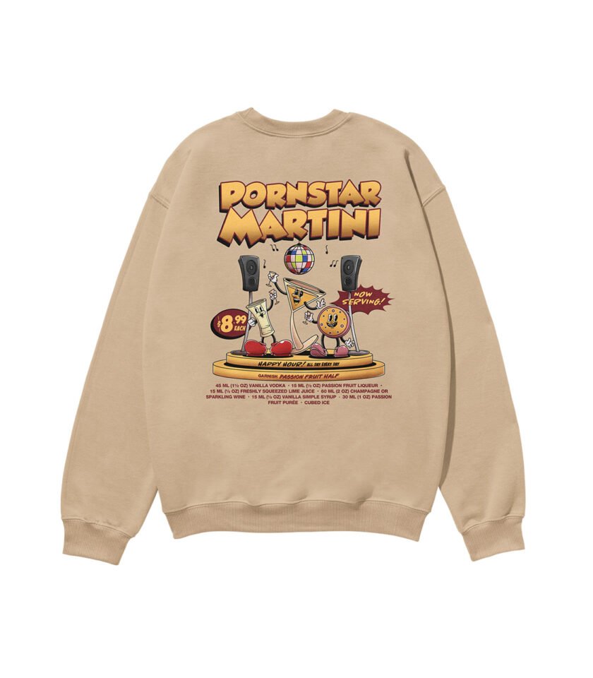 Pornstar Martini Heavyweight Organic Sweatshirt Sand