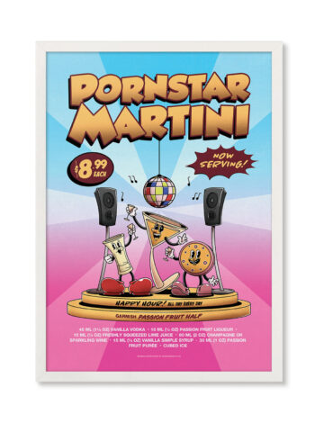 Pornstar Martini groovy cocktail poster