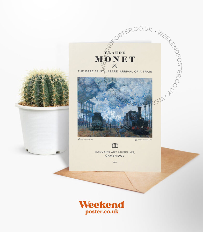 Claude Monet The Gare Saint-Lazare: Arrival of a Train greeting card - Image 2