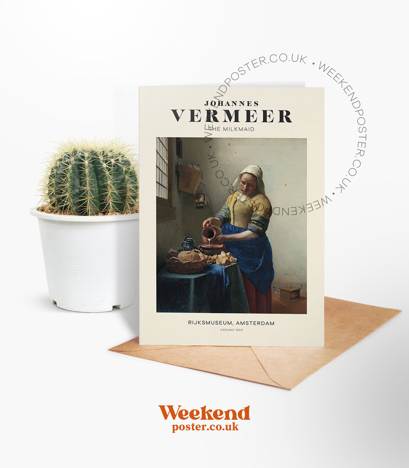 Johannes Vermeer The Milkmaid greeting card - Image 2