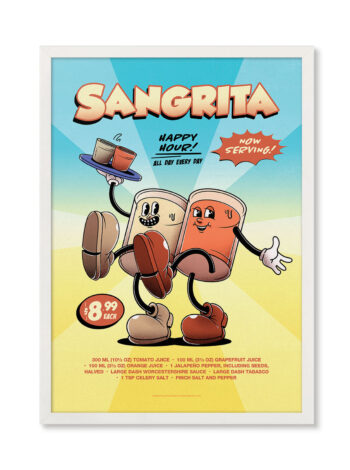 Sangrita groovy cocktail poster