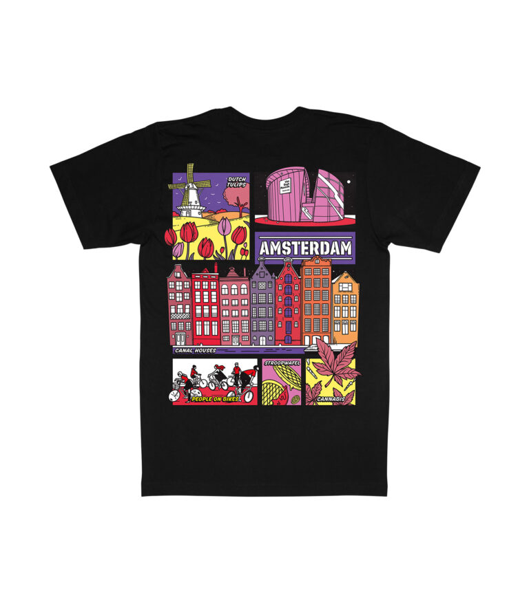 Amsterdam Colorful City Graphic T-Shirt