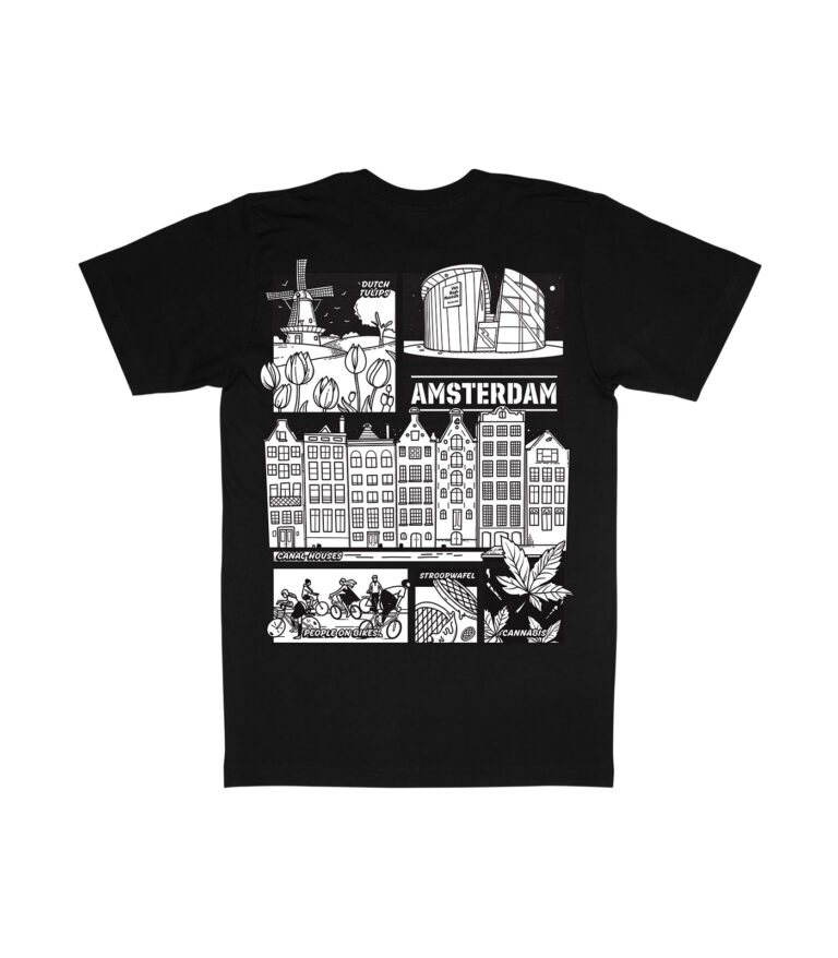 Amsterdam Black & White City Graphic T-Shirt