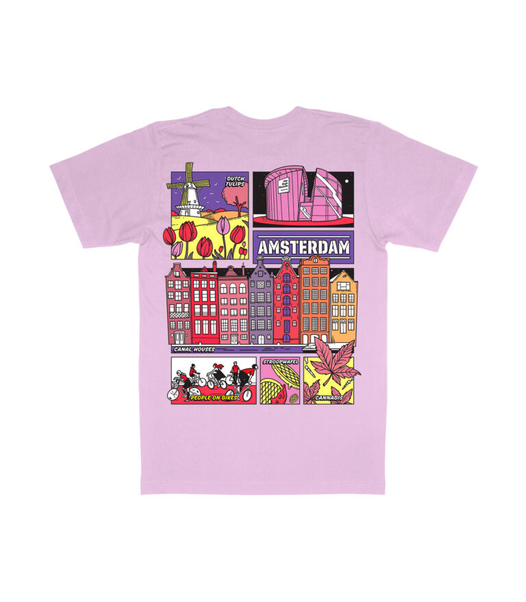 Amsterdam Colorful City Graphic T-Shirt