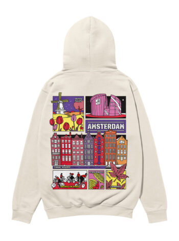 Amsterdam Colorful City Heavyweight Organic Hoodie