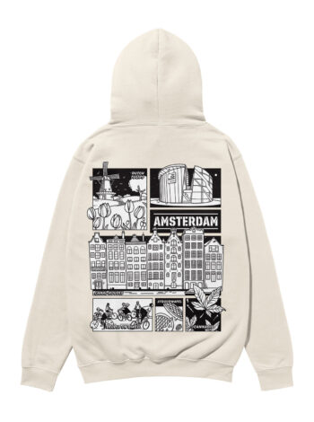 Amsterdam Black & White City Heavyweight Organic Hoodie