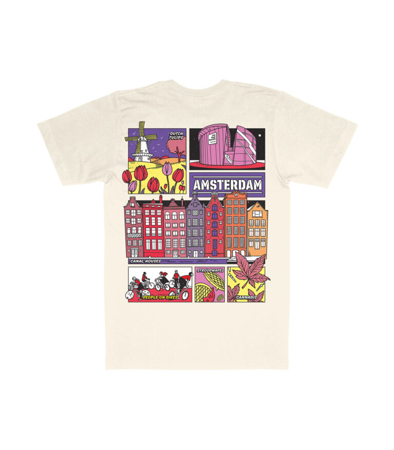 Amsterdam Colorful City Graphic T-Shirt