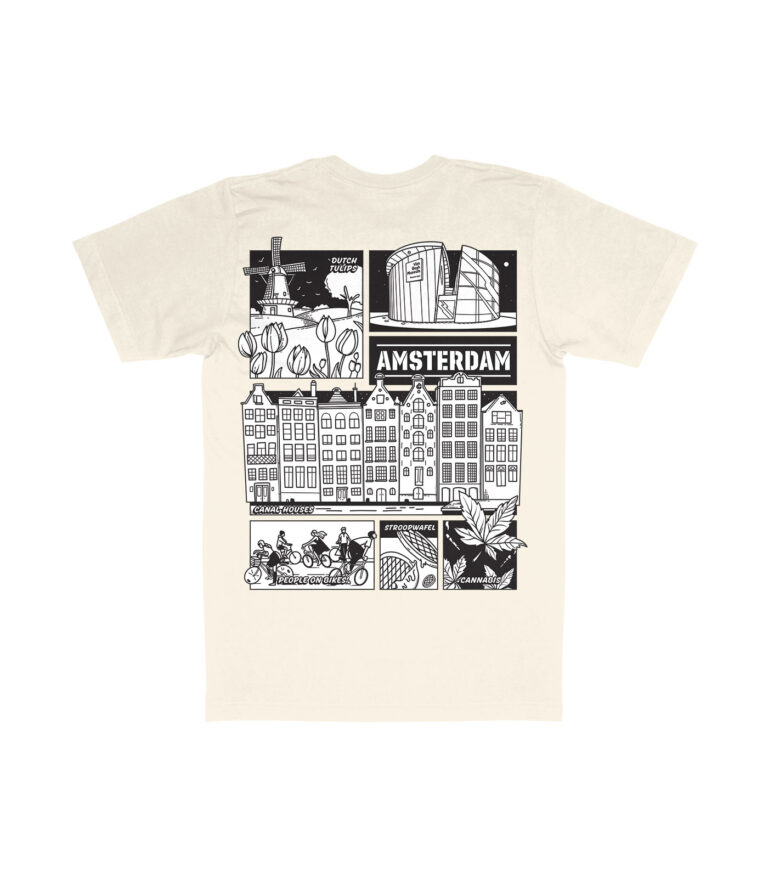Amsterdam Black & White City Graphic T-Shirt