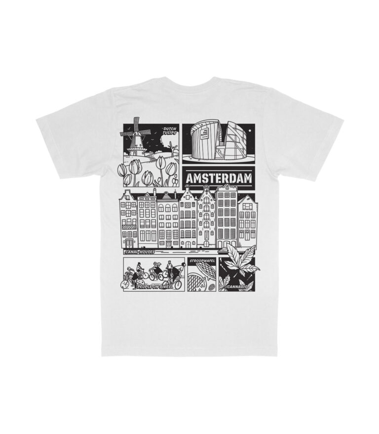 Amsterdam Black & White City Graphic T-Shirt