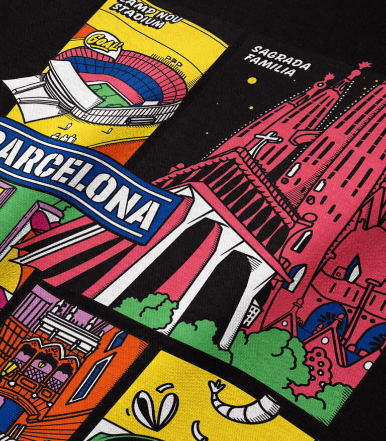 Barcelona Colorful City Heavyweight Organic Hoodie