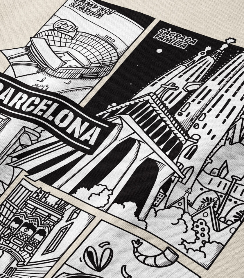 Barcelona Black & White City Heavyweight Organic Sweatshirt - Image 3