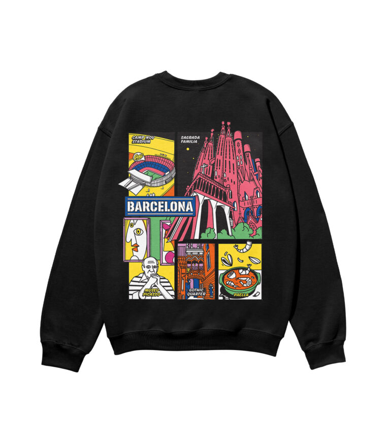 Barcelona Colorful City Heavyweight Organic Sweatshirt