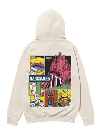 Barcelona Colorful City Heavyweight Organic Hoodie