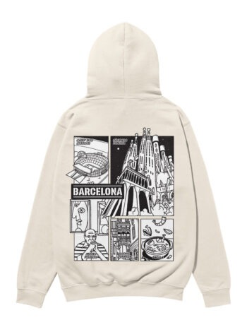 Barcelona Black & White City Heavyweight Organic Hoodie
