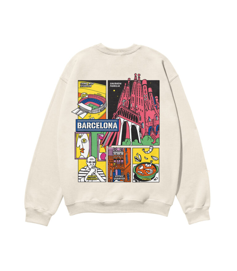 Barcelona Colorful City Heavyweight Organic Sweatshirt